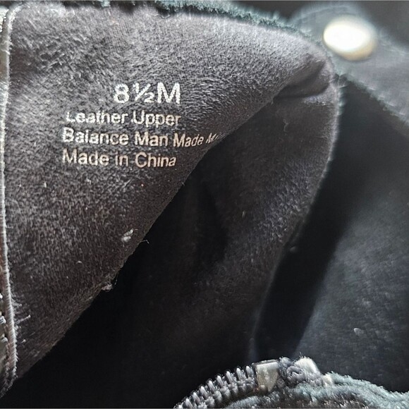 Ann Taylor LOFT 100% Leather Suede Ankle Luxe Boots Sz 8.5 Black Moto Utility - Picture 8 of 13